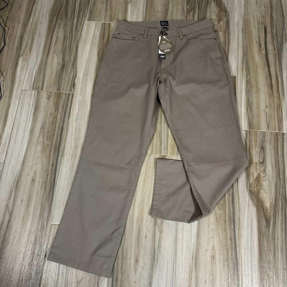 NWT  Texas Standard Pants 36x32 Brown Chino Cotton Stretch 5-Pocket Straight